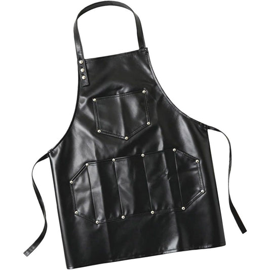 Professional Leather Hair Cutting Hairdressing Apron for Hairstylist - Multi-use, Adjustable with pockets V1192-AZ-W-9121