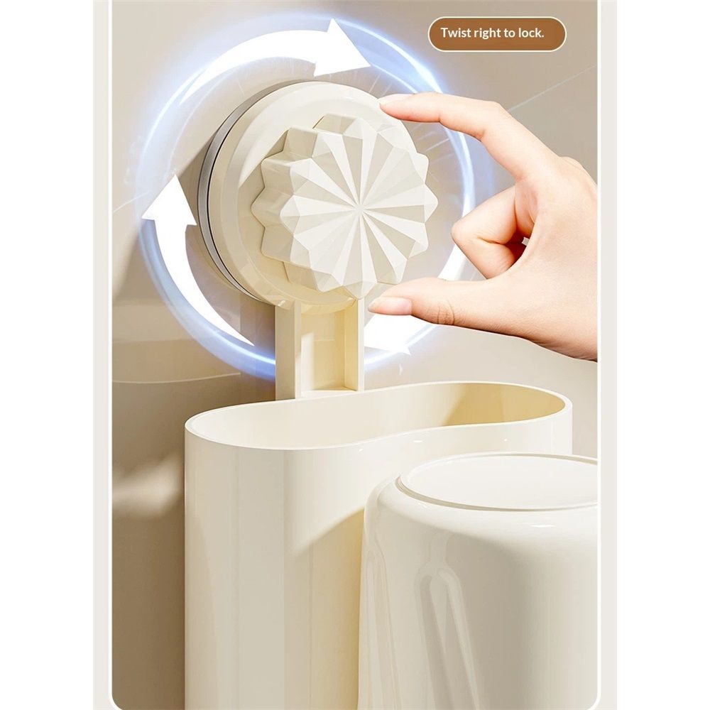 Wall-Mounted Toothbrush and Toothpaste Holder - Self-Draining Design, Easy Installation, Space-Saving, milky V1192-AZ-W-9124