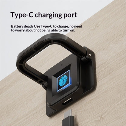 Mini Fingerprint Lock,Smart Electric Drawer Cabinet Lock,360 degrees Fingerprint Recognition,USB V1192-AZ-W-9127