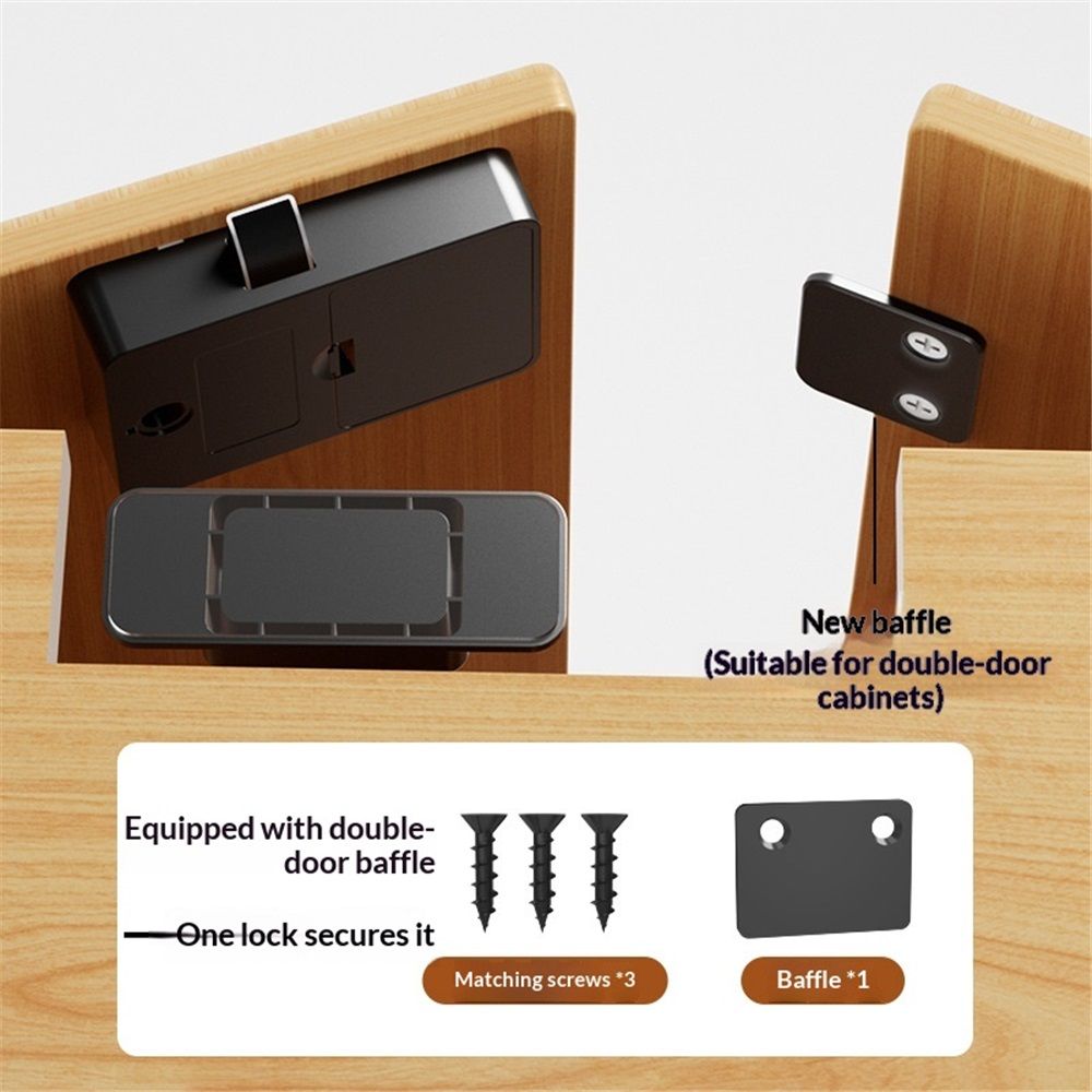 Mini Fingerprint Lock,Smart Electric Drawer Cabinet Lock,360 degrees Fingerprint Recognition,USB V1192-AZ-W-9127