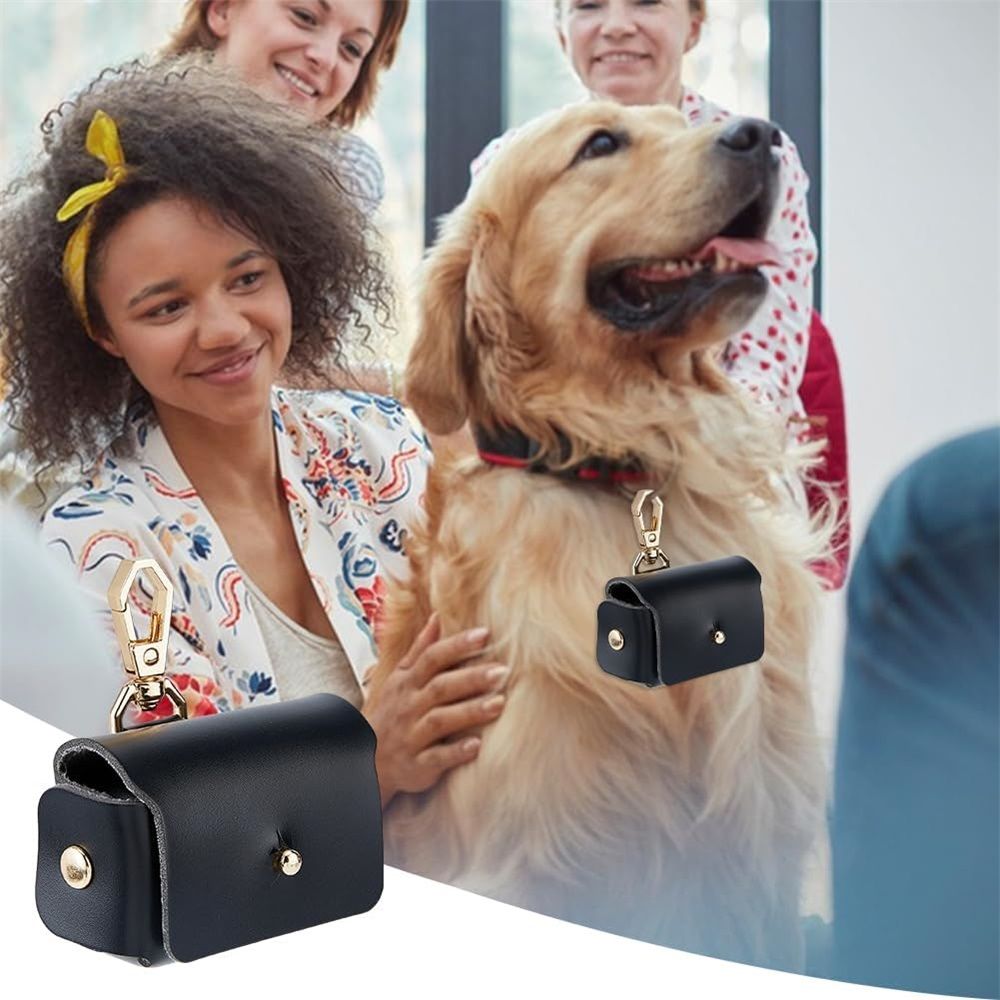 2 pack Black Dog Ring Bearer Pillow - Leather Wedding Ring Holder for Pet Collar - Engagement Proposal V1192-AZ-W-9141