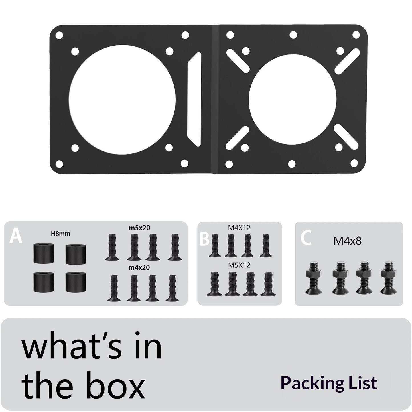 Mount Adapter Plate - Universal Extension Bracket, Fits Monitor Arms, Securely Mount Small Computers Behind V1192-AZ-W-9143