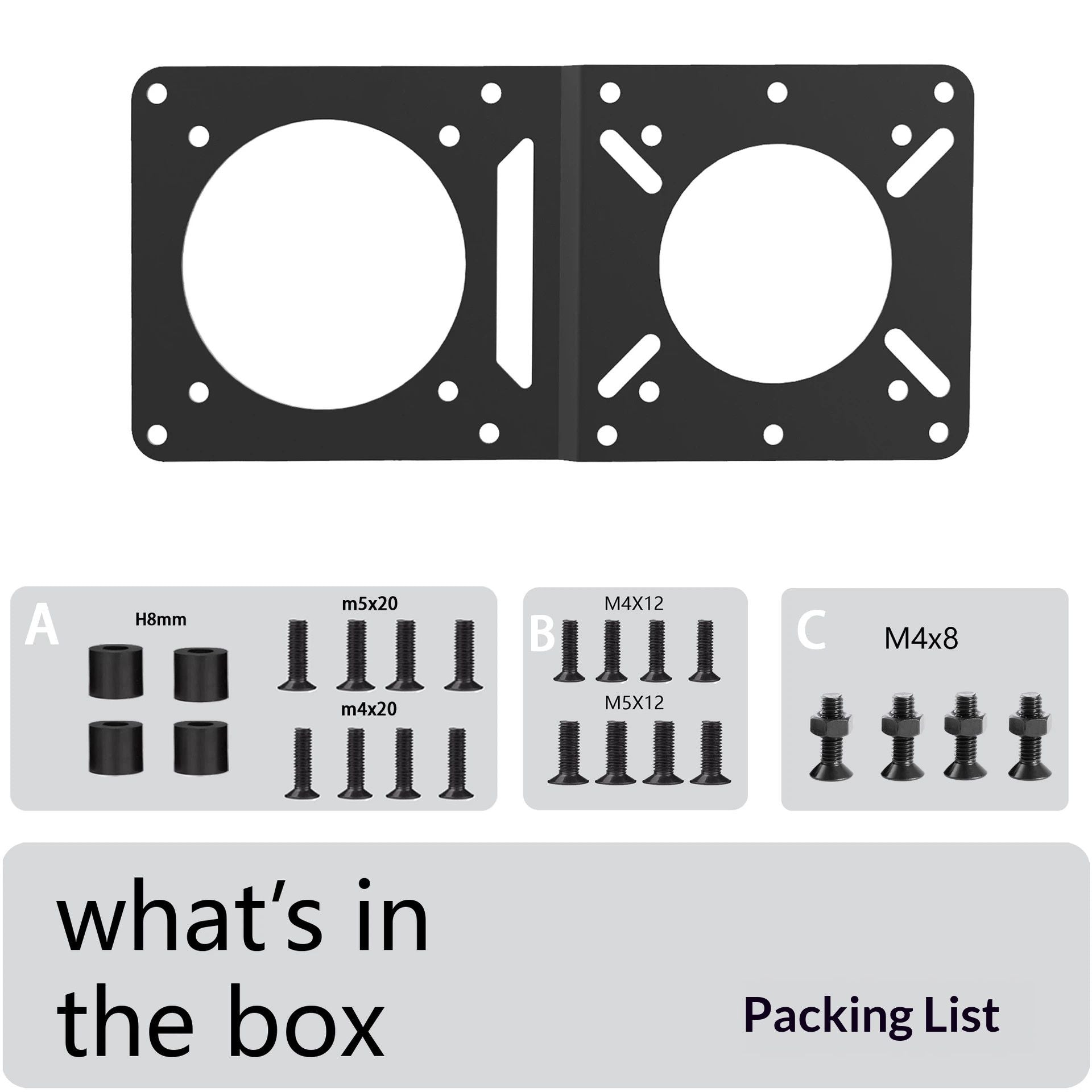 Mount Adapter Plate - Universal Extension Bracket, Fits Monitor Arms, Securely Mount Small Computers Behind V1192-AZ-W-9143