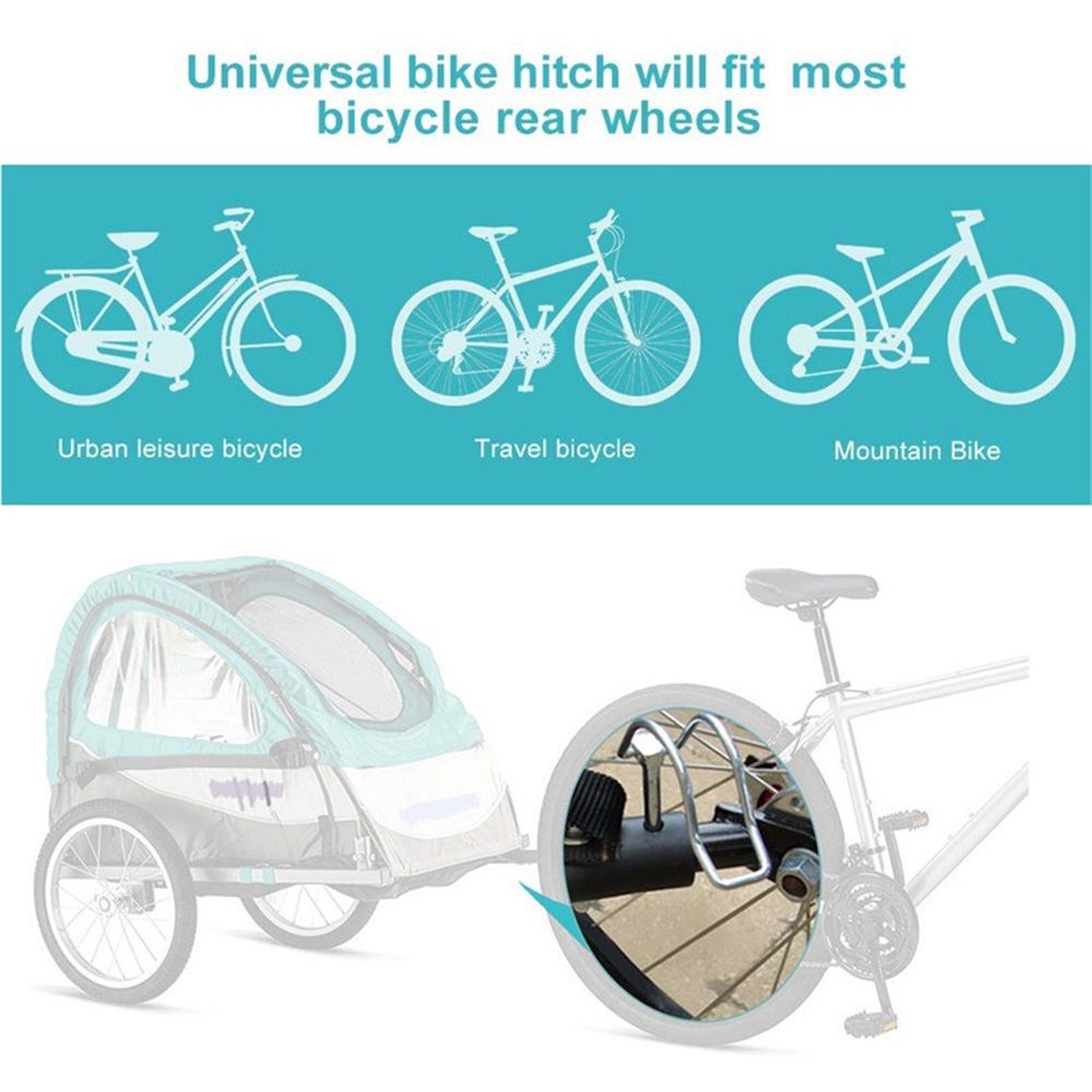 Universal Bike Trailer Hitch Quick Release Steel Linker Bicycle Trailer Hitch Adapter Attachment(black) V1192-AZ-W-9144