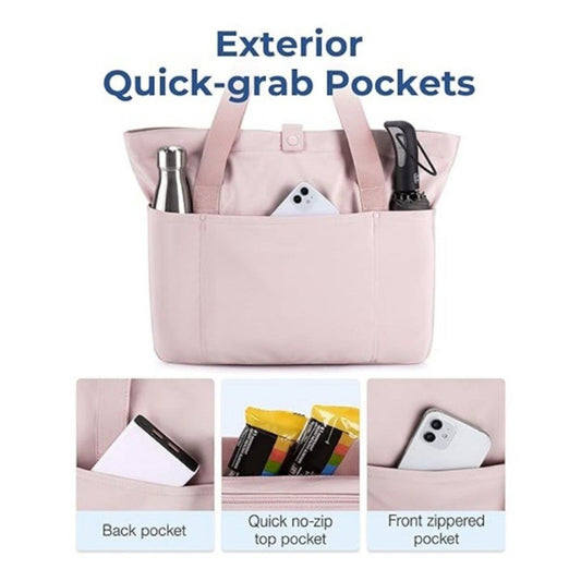 Tote Bag for Women, Foldable Tote Bag With Zipper Travel Large Shoulder Bag Handbag for Work (lotus root V1192-AZ-W-9148