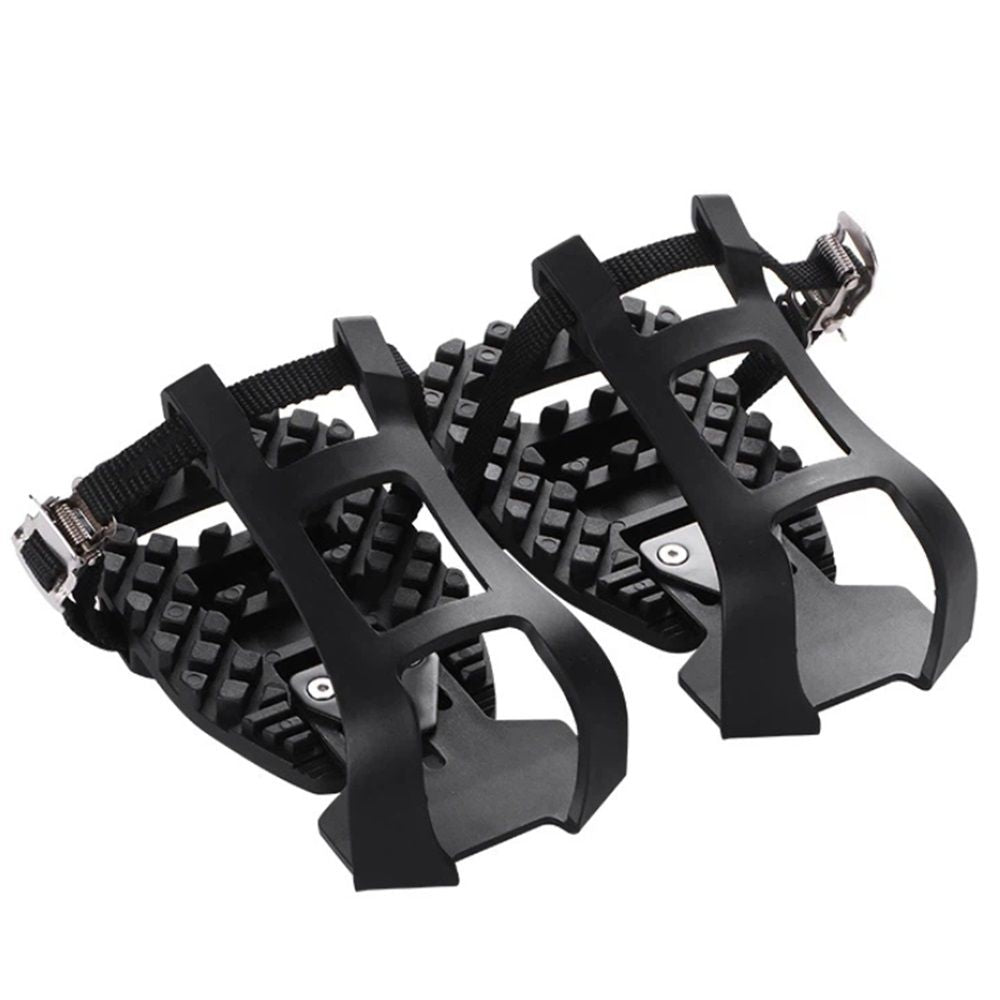 1 pairs Bike Bicycle Toe Clips Cage ONLY - Convert Pedals to Dual Function Pedals - Ride with Sneakers - black V1192-AZ-W-9151