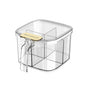 Clear Box, 4-Compartment Sealed Container Set with Lid,Plastic Kitchen Condiment Jars to Store Salt, Pepper, V1192-AZ-W-9154