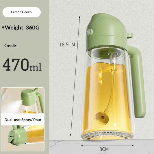 2 in 1 Glass Oil Sprayer & Dispenser, Premium Olive Oil Dispenser Bottle for Kitchen, Food-grade Oil Spray V1192-AZ-W-9155