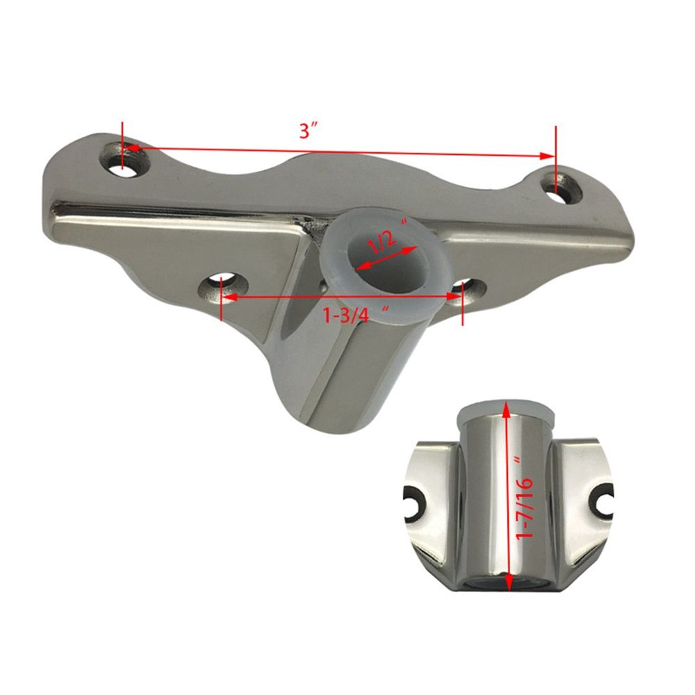 2 PCS 316 Stainless Steel Row Lock Oarlock Socket Oarlock Support Bracket for 1/2 Shank Oarlocks, for Boat V1192-AZ-W-9161