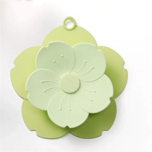 2 pack PVC Bathtub Drain Cover/Strainer - Dual Use Tub Stopper & Floor Drain Protector - Flower Shape Hair V1192-AZ-W-9163