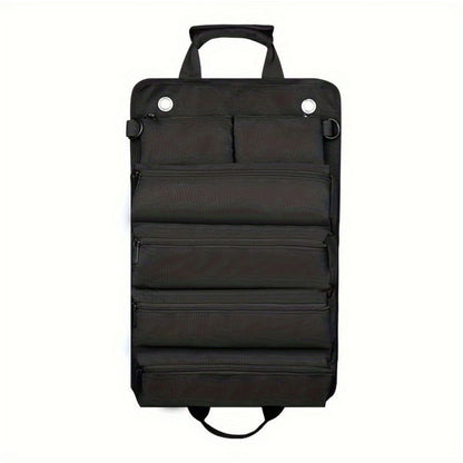 Roll Up Tool Bag, Portable Folding Tool Roll with Detachable Pouch, Heavy Duty Motorcycle Tool Storage V1192-AZ-W-9166