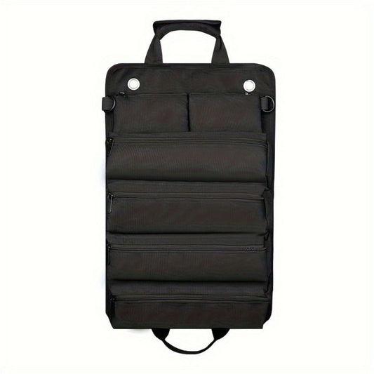 Roll Up Tool Bag, Portable Folding Tool Roll with Detachable Pouch, Heavy Duty Motorcycle Tool Storage V1192-AZ-W-9166
