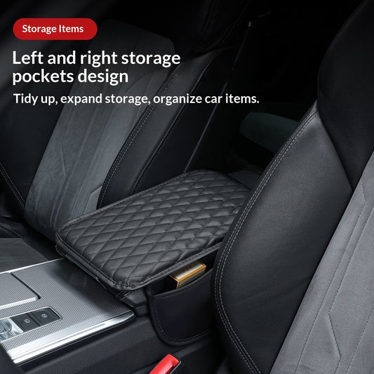 Comfortable Car Center Console Cushion Armrest Dog Cat Paws Protect Cover Non-Slip with 2 Storage Bags for V1192-AZ-W-9168