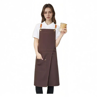 Apron Split Leg,Cross Back Chef Apron with Pockets,Painting Apron with Adjustable Straps for V1192-AZ-W-9179