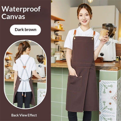 Apron Split Leg,Cross Back Chef Apron with Pockets,Painting Apron with Adjustable Straps for V1192-AZ-W-9179