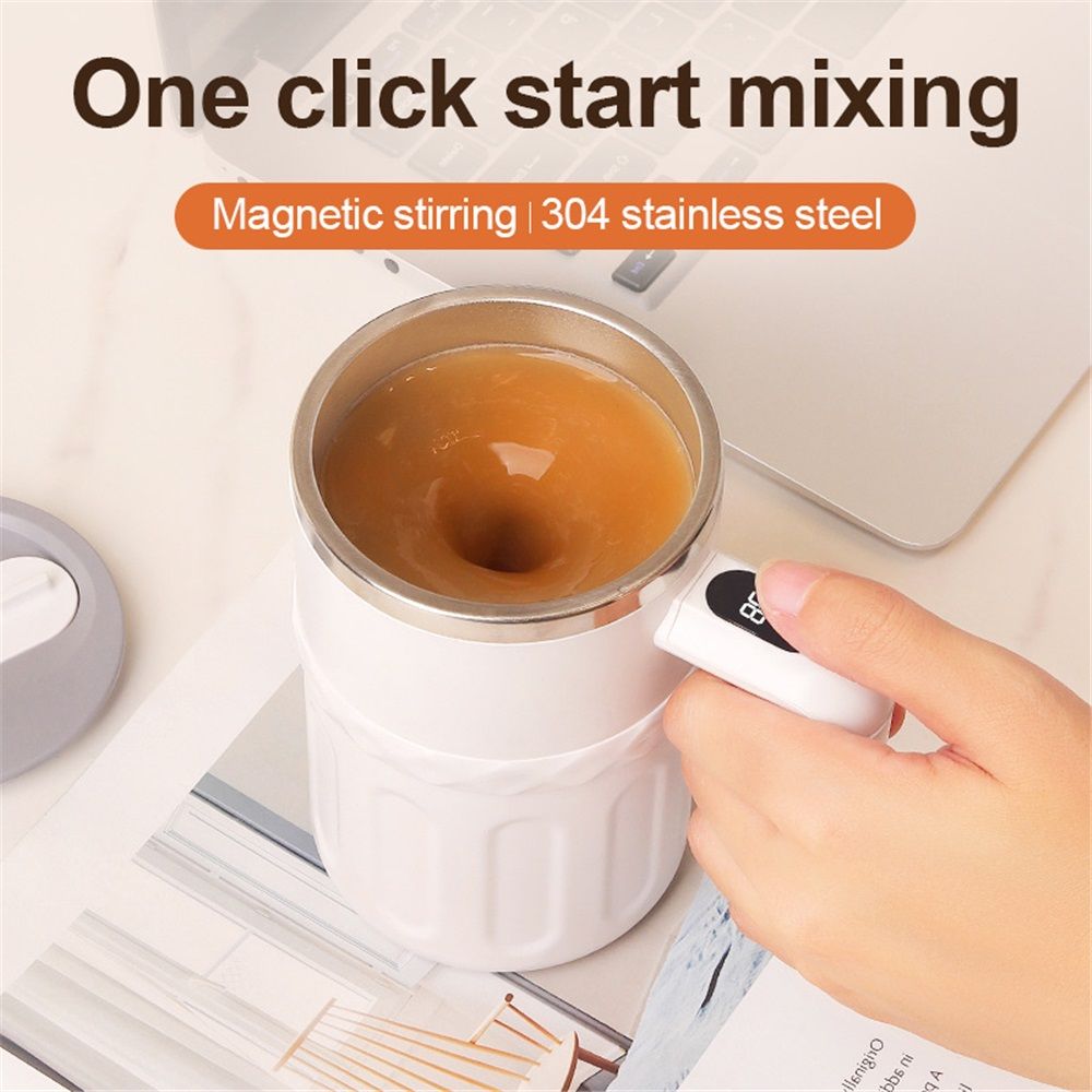 Self- Stirring mug 13.4oz - Digital Temp Display, Touch Switch, 20s Auto Shutoff, Fast Charging, Christmas V1192-AZ-W-9187