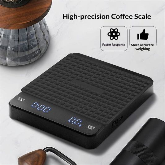 Coffee Scale 3kg/0.1g High Precision Pour Over Drip Espresso Scale with Back-Lit LCD Display for Pour Over V1192-AZ-W-9194