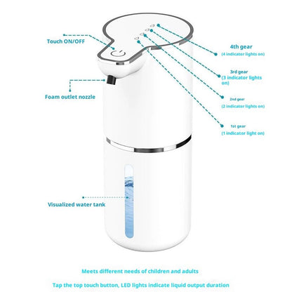 Automatic Liquid Soap Dispenser, 350ml Wall Mount Touchless Soap Dispenser with Sensor,USB Rechargeable for V1192-AZ-W-9197