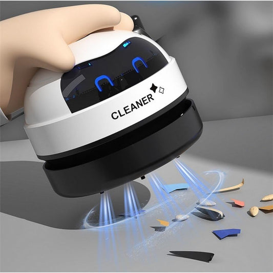 Desktop Vacuum Cleaner Mini,Cordless & Portable,Dust & Crumb Sweeper,Cute Cartoon Robot,USB,Easy to Remove V1192-AZ-W-9203