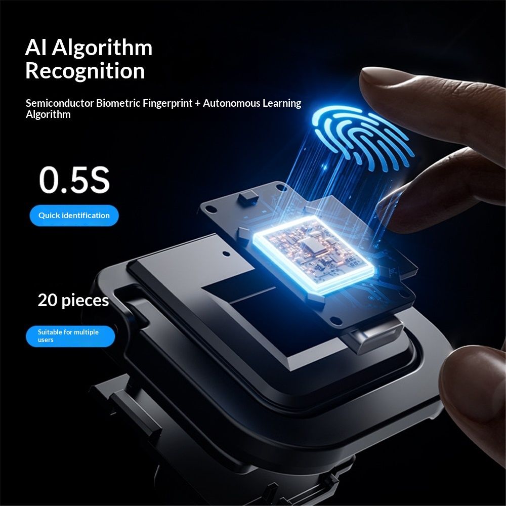 Fingerprint Cabinet Lock, Smart Biometric, Keyless Hidden, Child Safety Electric Lock,Storing 20 Fingerprints V1192-AZ-W-9210