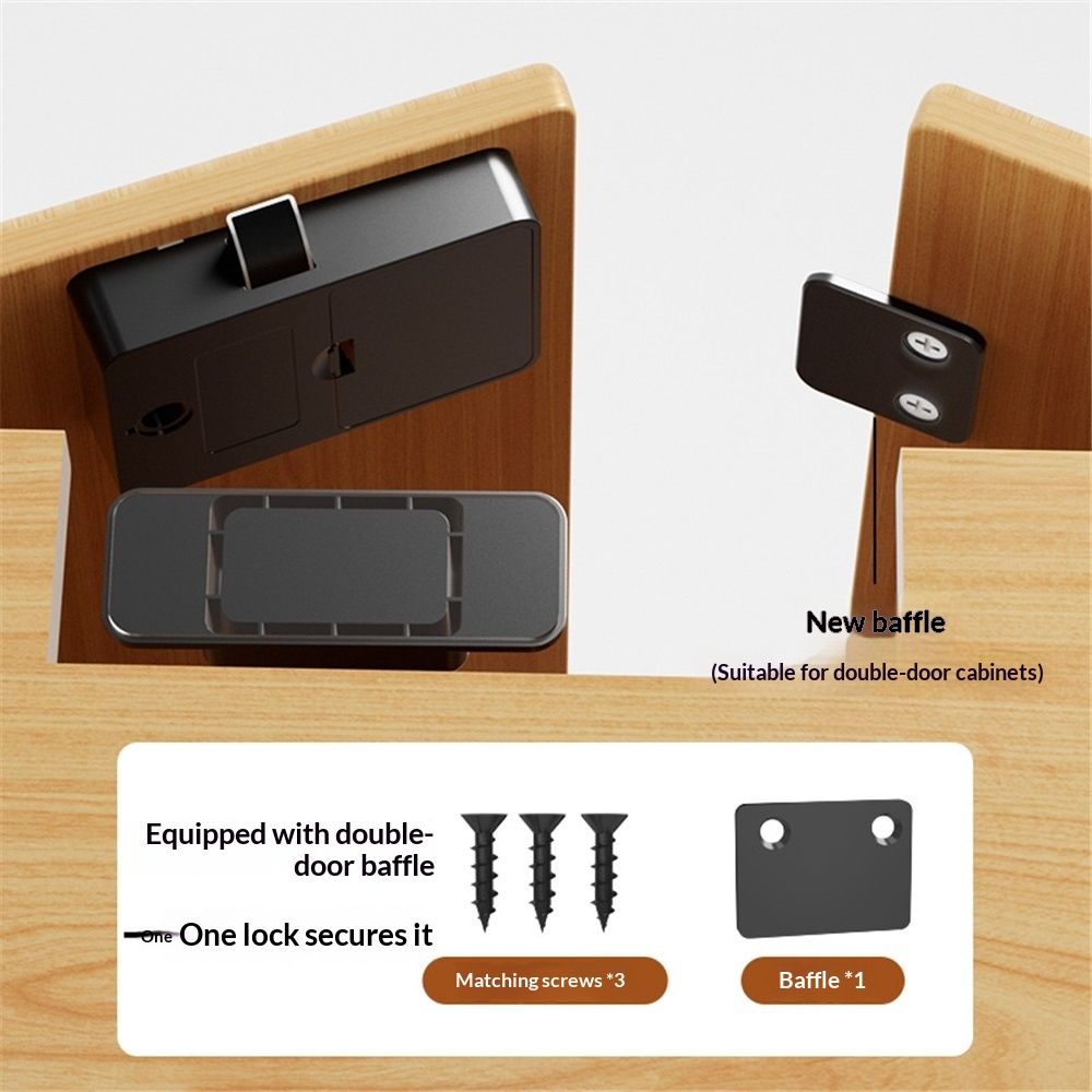 Fingerprint Cabinet Lock, Smart Biometric, Keyless Hidden, Child Safety Electric Lock,Storing 20 Fingerprints V1192-AZ-W-9210