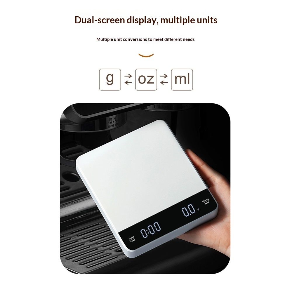 Mini Coffee Scale with Timer,Rechargeable Espresso Scale,3kg/0.1g Precision Scale for Espresso&Pour-Over V1192-AZ-W-9212