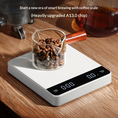 Mini Coffee Scale with Timer,Rechargeable Espresso Scale,3kg/0.1g Precision Scale for Espresso&Pour-Over V1192-AZ-W-9212