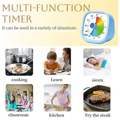 Visual Timer for Kids, 60 Minutes Countdown Timer for Classroom, Kitchen, Home, Office, Study, Pomodoro V1192-AZ-W-9215