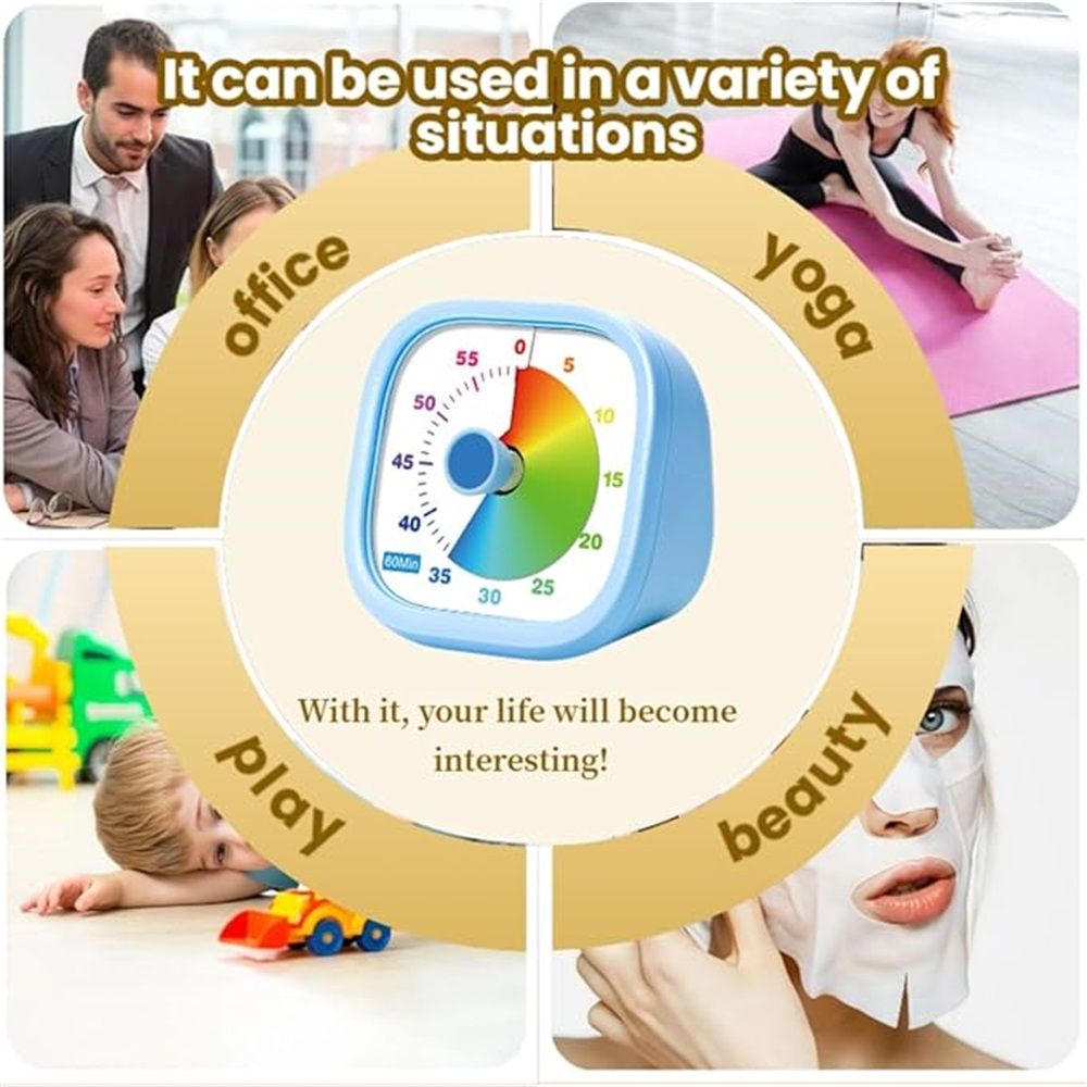 Visual Timer for Kids, 60 Minutes Countdown Timer for Classroom, Kitchen, Home, Office, Study, Pomodoro V1192-AZ-W-9215