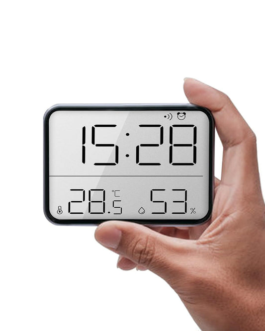 Smart Digital Alarm Clock, w/Magnetic Attraction, Indoor Temperature Humidity, HD Screen Hour Date, Battery V1192-AZ-W-9216