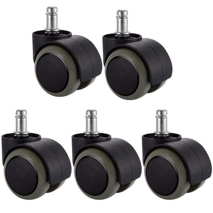 5-Piece 2-Inch Office Chair Replacement Rubber Wheels - Universal Heavy-Duty Casters V1192-D12