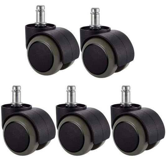 5-Piece 2-Inch Office Chair Replacement Rubber Wheels - Universal Heavy-Duty Casters V1192-D12
