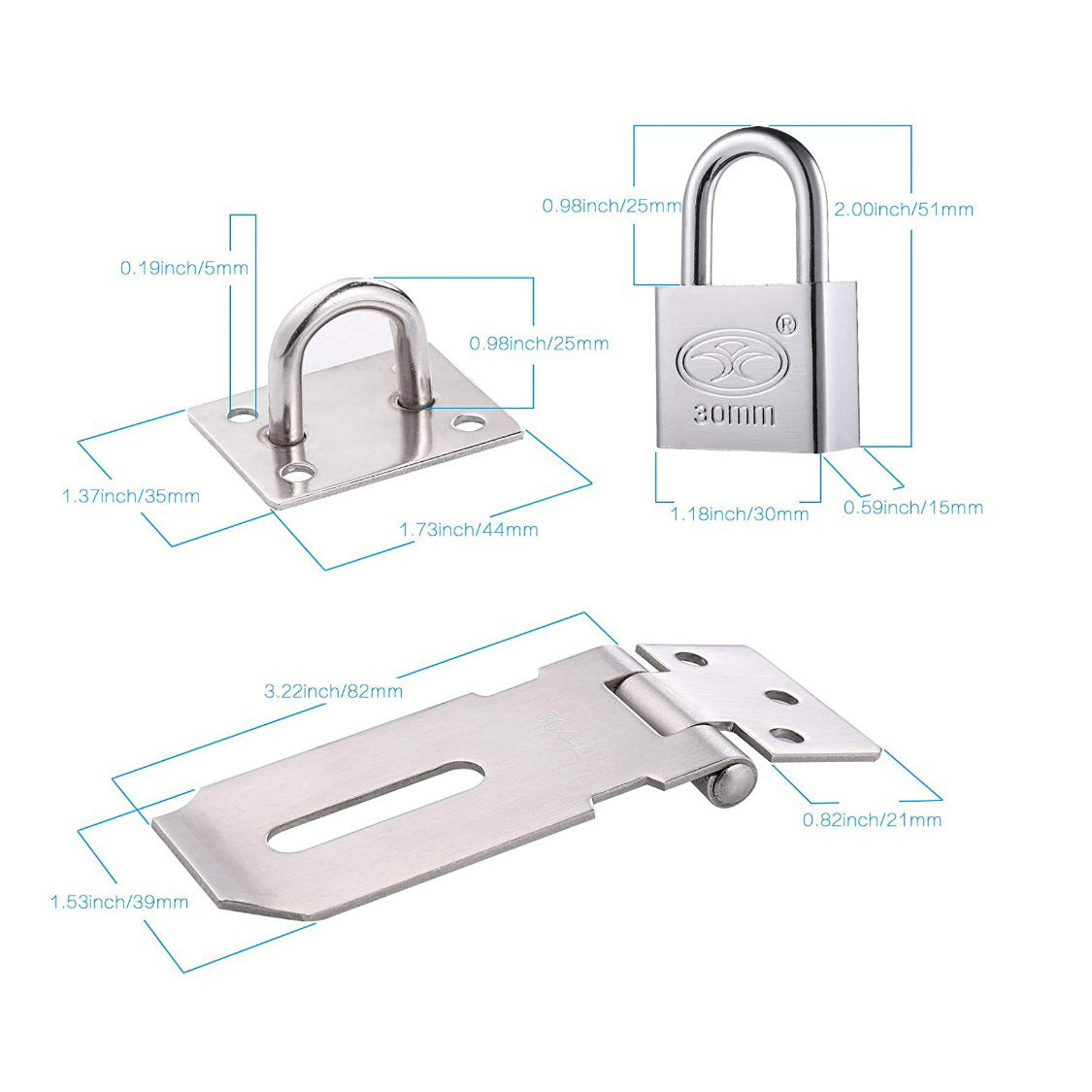 30mm Door Bolt with Latch and Keys - Heavy-Duty Security Lock for Home & Office V1192-D14