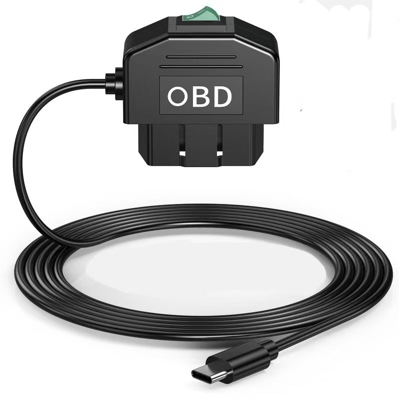 OBD Car Dash Cam Monitoring Cable - 12V/24V Hardwire Power Cable for Dash Cameras V1192-D16
