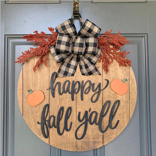 Pumpkin Hanging Tag - "Happy" Themed Decorative Pendant V1192-D4