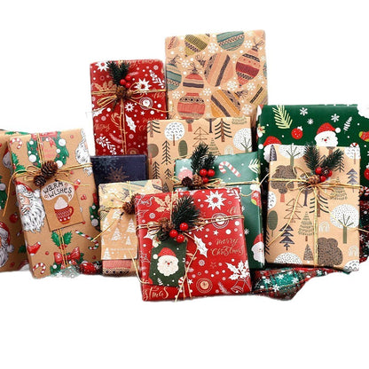 Christmas Gift Wrapping Paper - 6-Pack "Fireplace Sweet Dreams" Series (50x70cm) V1192-D47