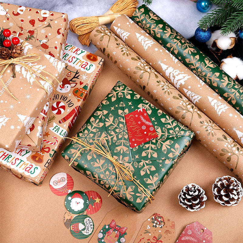 Christmas Gift Wrapping Paper - 6-Pack "Fireplace Sweet Dreams" Series (50x70cm) V1192-D47