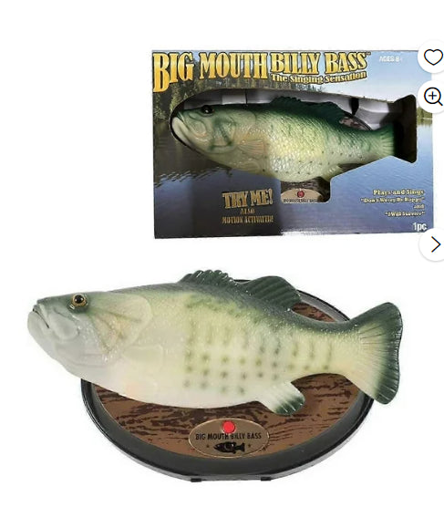 Singing Fish Decoration - Green with Square Base V1192-D58
