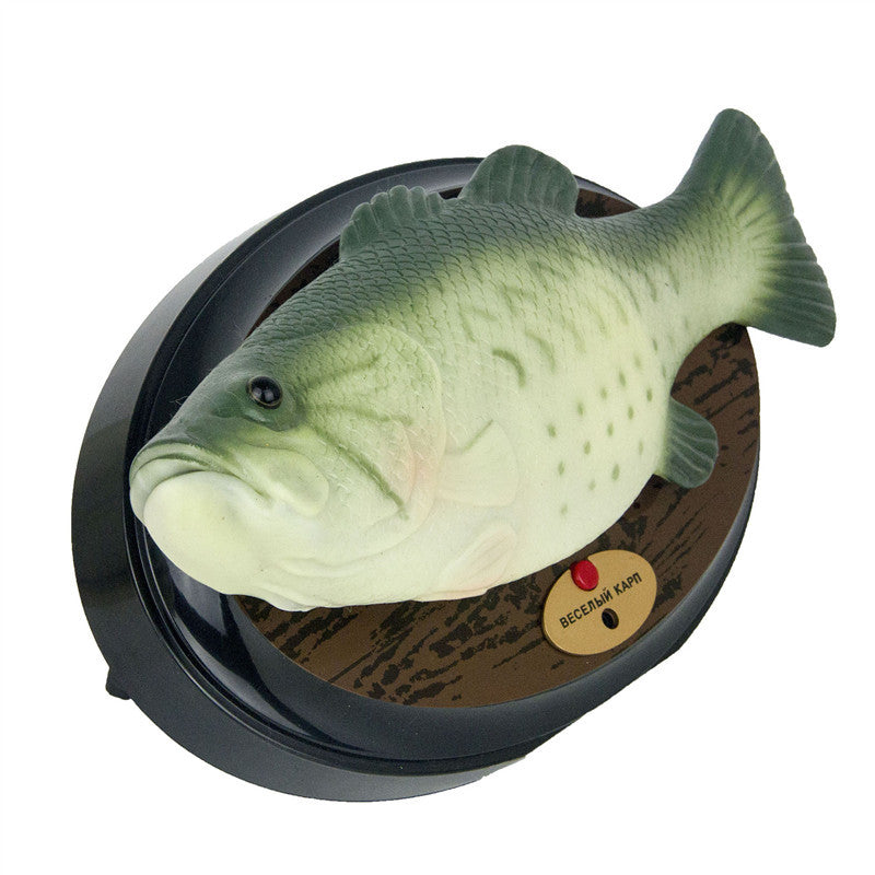 Singing Fish Decoration - Green with Square Base V1192-D58