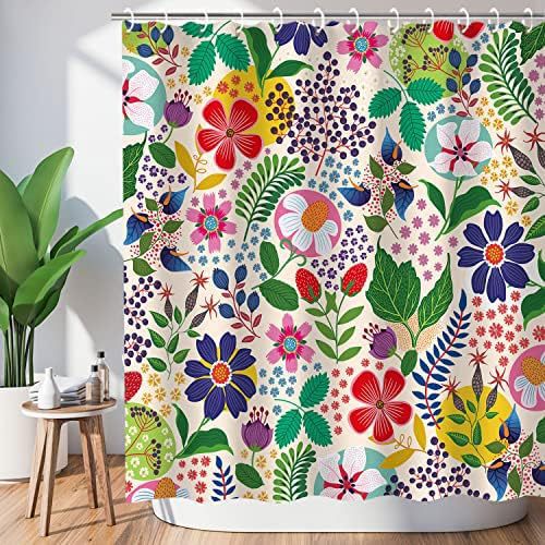 Floral Shower Curtain - Colorful Design (180x180cm) V1192-D59