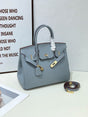 2025- Euro-american Elegant Crocodile Leather Handbag Bag - Birkin 30,blue-white ,palladium Hardware V1192-D70
