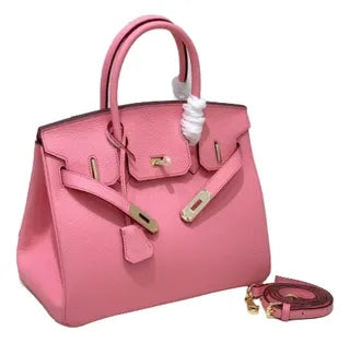 2025 - Euro-american Elegant Lychee Leather Shoulder Bag- Birkin 35 Color Rosa Sakura, V1192-D74