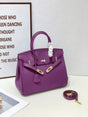 2025- Euro-american Elegant Crocodile Leather Handbag Bag - Birkin 25,violet ,palladium Hardware V1192-D77
