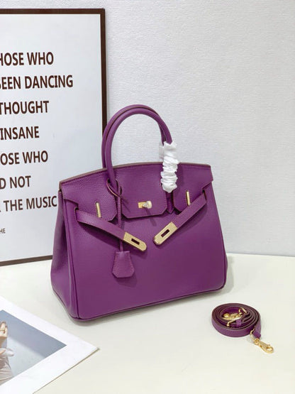 2025- Euro-american Elegant Crocodile Leather Handbag Bag - Birkin 35,violet ,palladium Hardware V1192-D78