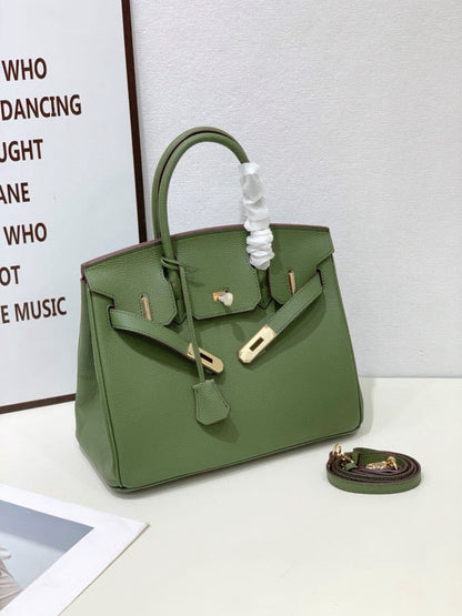 2025- Euro-american Elegant Crocodile Leather Handbag Bag - Birkin 30,olive colour ,palladium Hardware V1192-D79