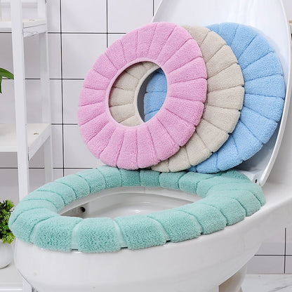 4-Piece Toilet Seat Cover Set - Soft, Warm & Non-Slip Bathroom Accessories V1192-D8