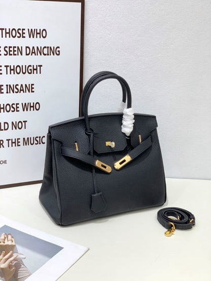 2025- Euro-american Elegant Crocodile Leather Handbag Bag - Birkin 30,black ,palladium Hardware V1192-D80