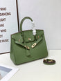 2025- Euro-american Elegant Crocodile Leather Handbag Bag - Birkin 35,olive colour ,palladium Hardware V1192-D81