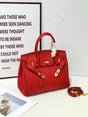 2025- Euro-american Elegant Crocodile Leather Handbag Bag - Birkin 35,red ,palladium Hardware V1192-D84