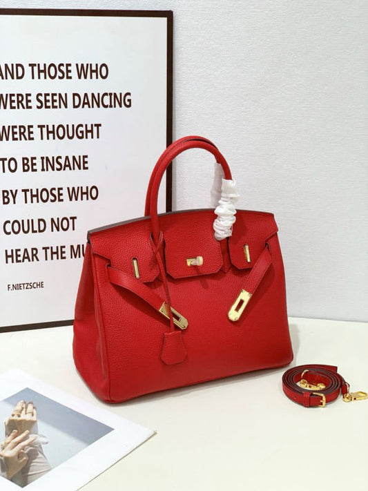 2025- Euro-american Elegant Crocodile Leather Handbag Bag - Birkin 25,red ,palladium Hardware V1192-D88